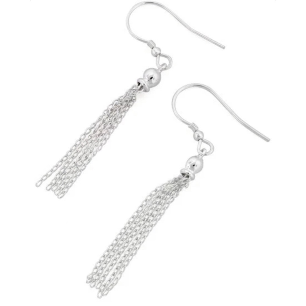 .925 Sterling Silver Dangling Chains Earrings 6 Pk
